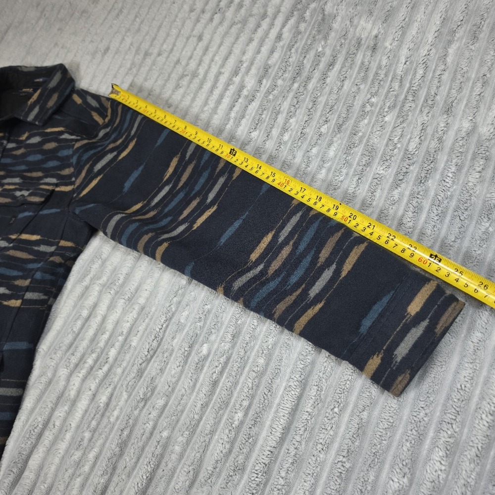 Roark Andes Heavyweight Flannel Shirt Jacket Men's Large Navy Sosho Snaps - Picture 8 of 12